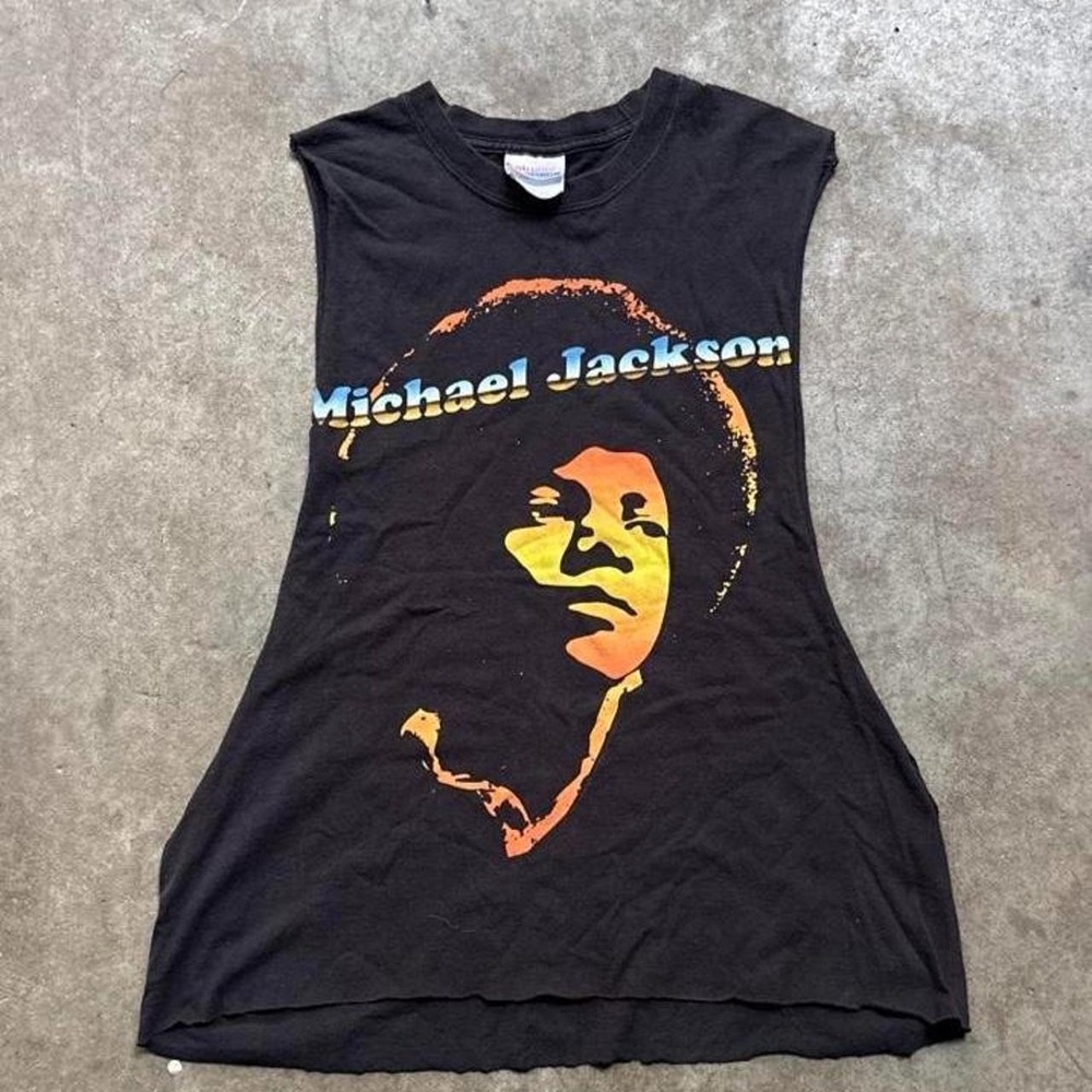 Vintage Michael Jackson black tank top   Mens Size large